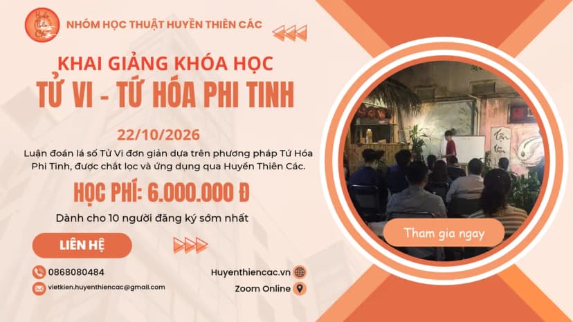 Khóa Học Tứ Hóa Phi Tinh - Huyền Thiên Các